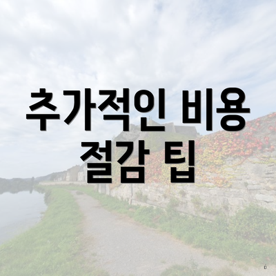 추가적인 비용 절감 팁