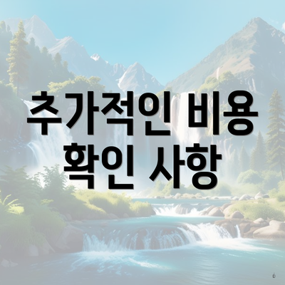 추가적인 비용 확인 사항