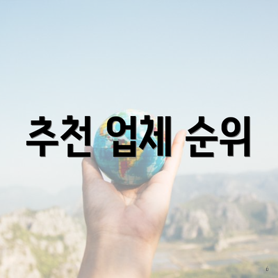 추천 업체 순위