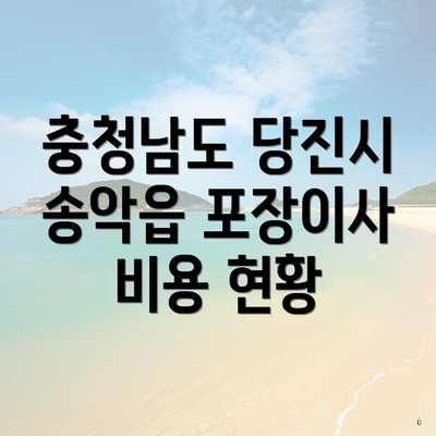 충청남도 당진시 송악읍 포장이사 비용 현황