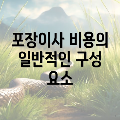 포장이사 비용의 일반적인 구성 요소