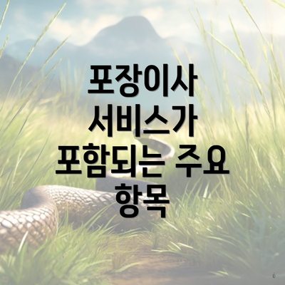 포장이사 서비스가 포함되는 주요 항목