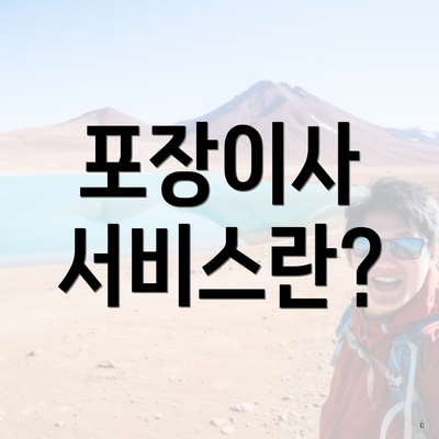 포장이사 서비스란?