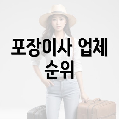 포장이사 업체 순위