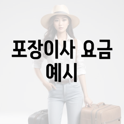 포장이사 요금 예시