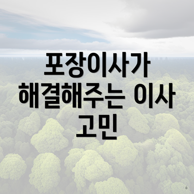 포장이사가 해결해주는 이사 고민