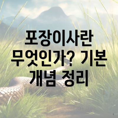 포장이사란 무엇인가? 기본 개념 정리