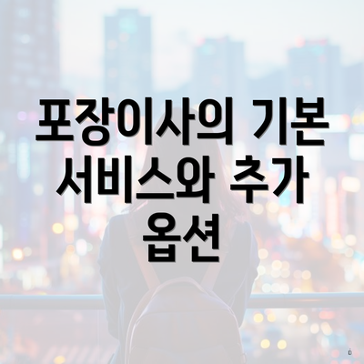 포장이사의 기본 서비스와 추가 옵션