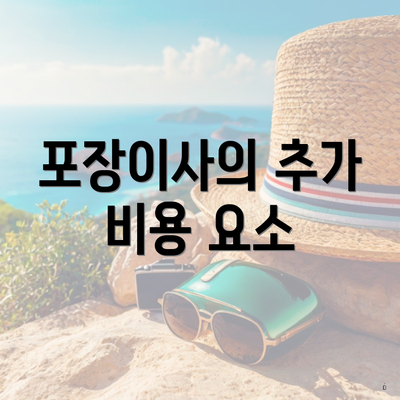 포장이사의 추가 비용 요소