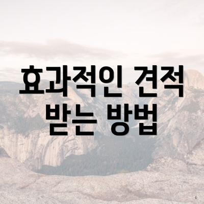 효과적인 견적 받는 방법