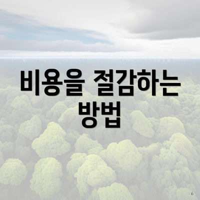 비용을 절감하는 방법