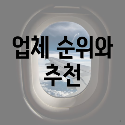 업체 순위와 추천