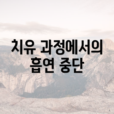 치유 과정에서의 흡연 중단