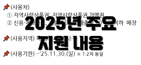2025년 주요 지원 내용