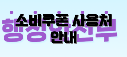 소비쿠폰 사용처 안내