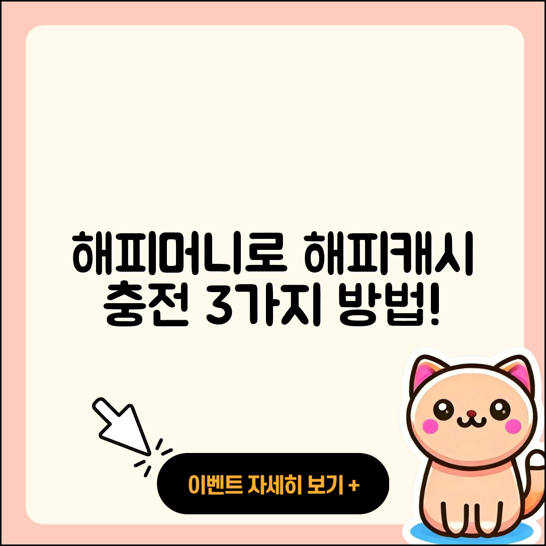 해피머니 문화상품권으로 해피캐시 충전하는 3가지 방법