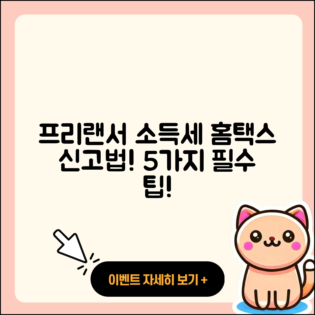 프리랜서 종합소득세 홈택스 신고 5가지 방법