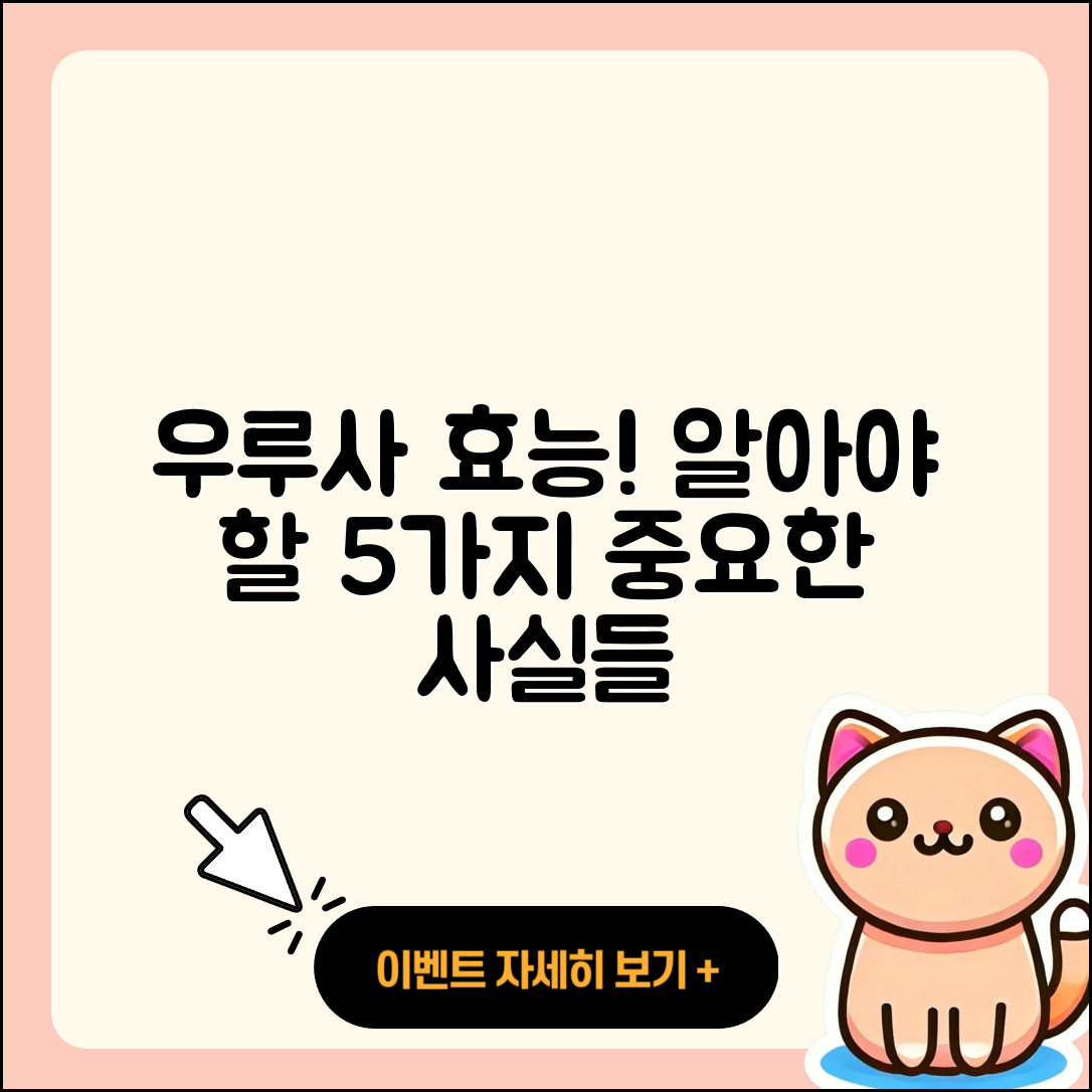 우루사 효능 알아야 할 5가지 사실