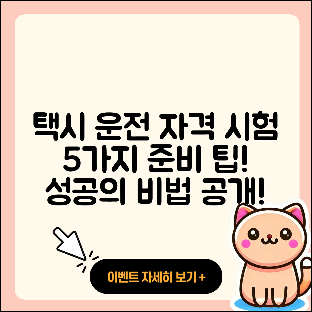 택시운전 자격시험 준비 방법 5가지 팁