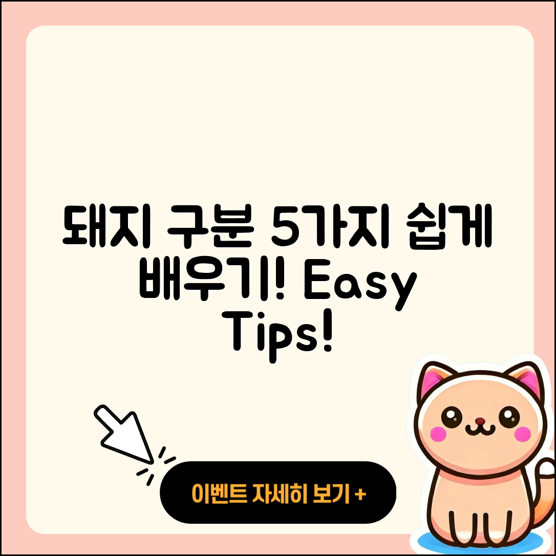 되지 돼지 구분 5가지 쉽게 설명