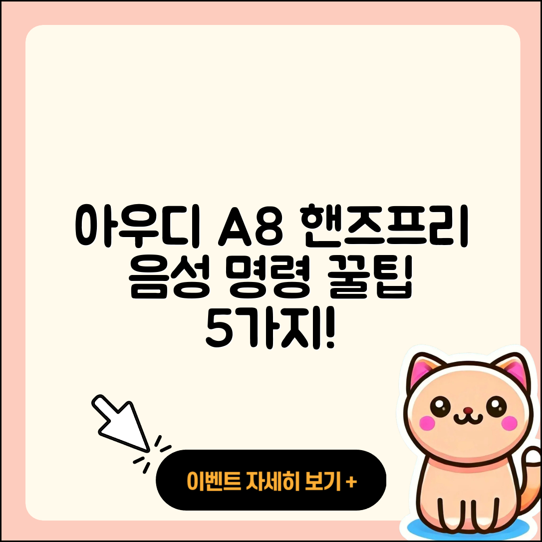 아우디 A8 핸즈프리 음성 명령 5가지