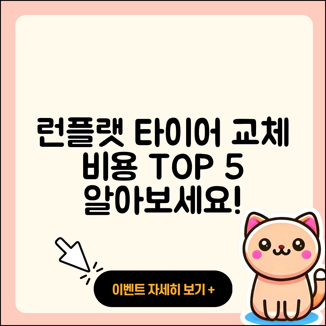 런플랫 타이어 교체 비용 5가지 알려드려요