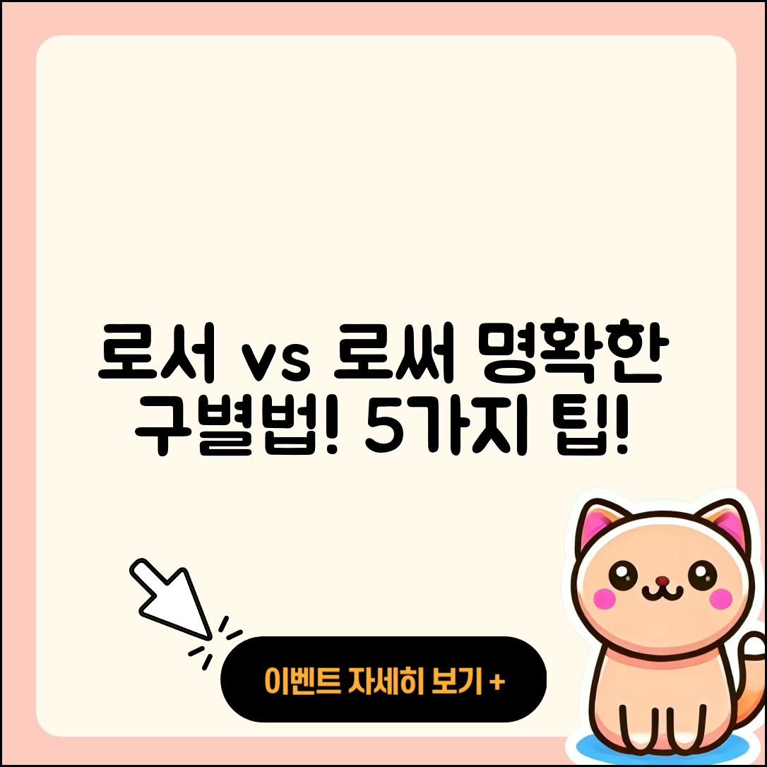 로서 로써 명확히 구별하는 5가지 팁