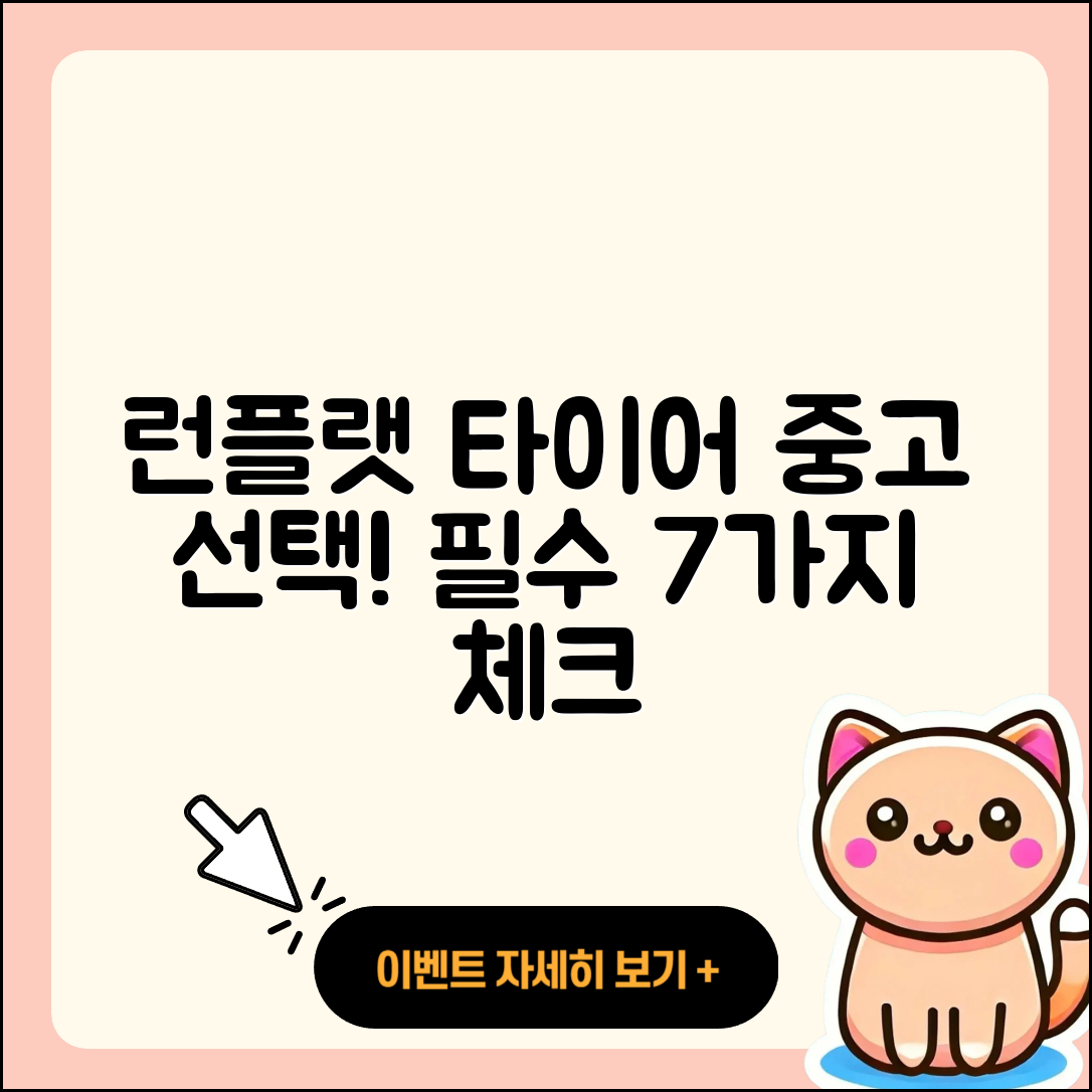 런플랫 타이어 중고, 선택 시 꼭 알아야 할 7가지